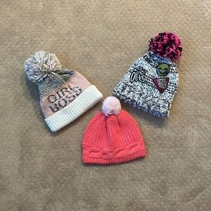 3 pack of girls winter hats
